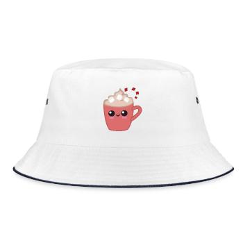 Warmth and coziness happy cocoa - Bucket Hat - white/navy - Front