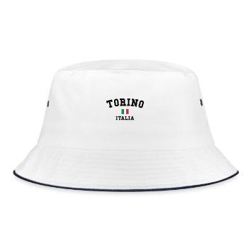 Turin Italie Drapeau Design minimal - Bob - blanc/marine - Devant