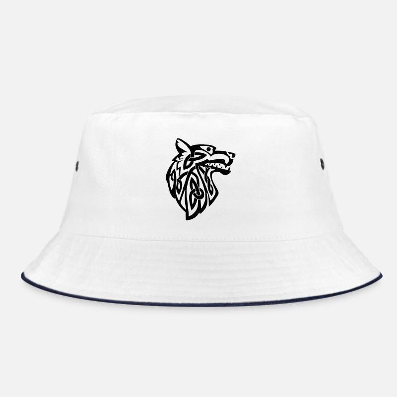 Wolf schwarz Wikinger Bucket Hat