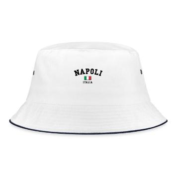 Napoli Italy Flag Minimal Art - Bucket Hat - white/navy - Front