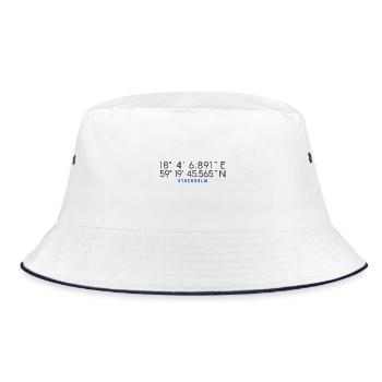 Stockholm Coordinates Chart - Bucket Hat - white/navy - Front