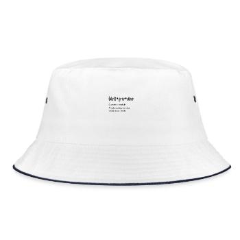 Weltfrieden, Duden, Germanistik, Liebe, Geschenk, - Bucket Hat - Weiß/Navy - Vorne