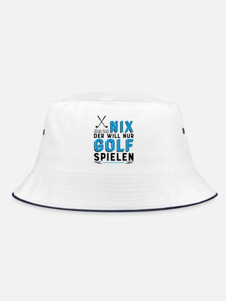 Golf spielen - Bucket Hat - Weiß/Navy - Vorne