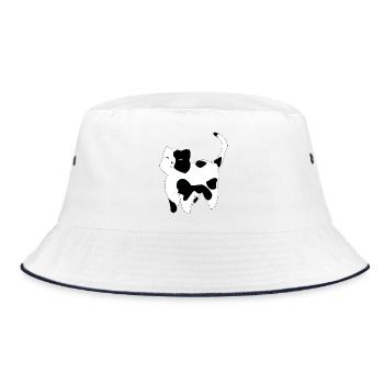 Cat Black White Cat Cat Lover Gift - Bucket Hat - white/navy - Front