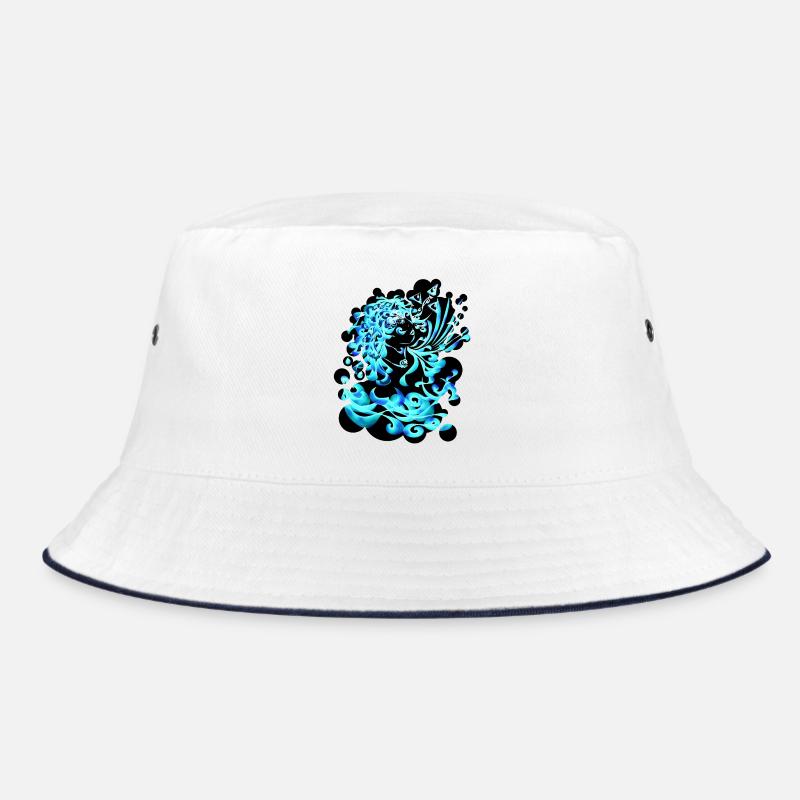 Aquarius Element Wasser cutout - Bucket Hat - Weiß/Navy