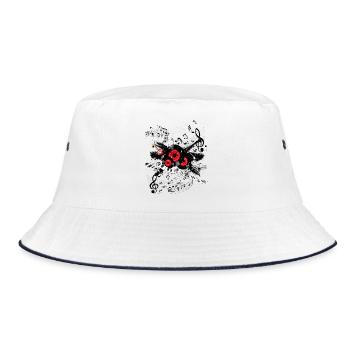 Red Record Melody and Keyboard Track - Bucket Hat - white/navy - Front