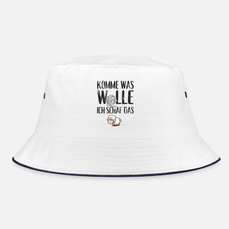 Komme was Wolle ich Schaf das - Bucket Hat - Weiß/Navy