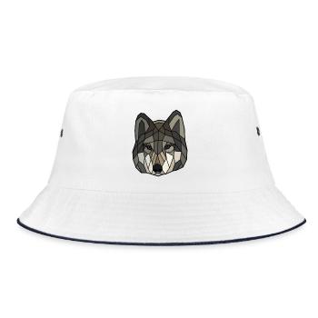 Wolf blanko - Bucket Hat - Weiß/Navy - Vorne
