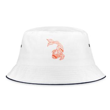 Koi - Bucket Hat - Weiß/Navy - Vorne