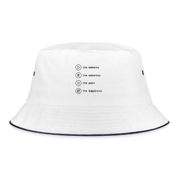 Mental Health Achtsamkeit bewusst leben - Bucket Hat - Weiß/Navy - Vorne
