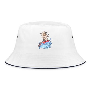 SUP - Stand Up Paddling Paddleboarding - Bucket Hat - Weiß/Navy - Vorne