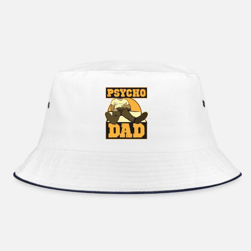 Psycho Dad wie Bundy auf dem Sofa guckt Psycho Dad - Bucket Hat - Weiß/Navy