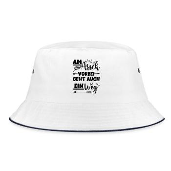 Am Arsch vorbei geht auch ein Weg - Bucket Hat - Weiß/Navy - Vorne