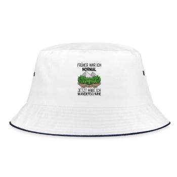 Berg Berge Wandern - Bucket Hat - Weiß/Navy - Vorne