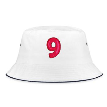 9 - Bucket Hat - Weiß/Navy - Vorne
