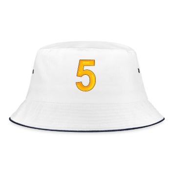 5 - Bucket Hat - Weiß/Navy - Vorne