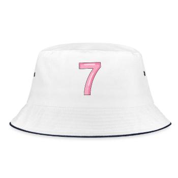 7 - Bucket Hat - Weiß/Navy - Vorne