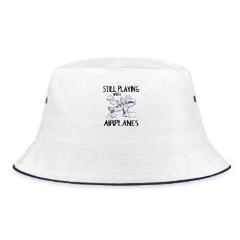 Airplane - Bucket Hat - white/navy - Front