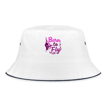 Aerial Yoga Born To Fly Born To Fly Cloth - Bucket Hat - white/navy - Front