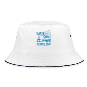 DarssCoast - Ostseebad Zingst - Bucket Hat - Weiß/Navy - Vorne