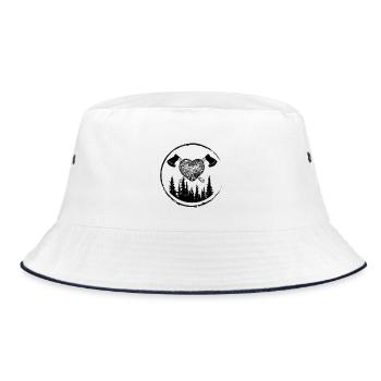Wald im Kreis - Bucket Hat - Weiß/Navy - Vorne