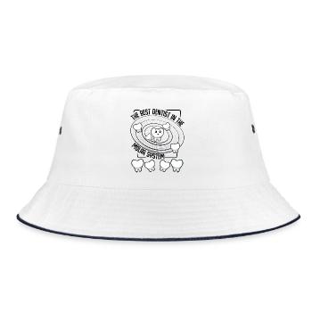 Kawaii Tooth Charm in Orbit - Bucket Hat - white/navy - Front