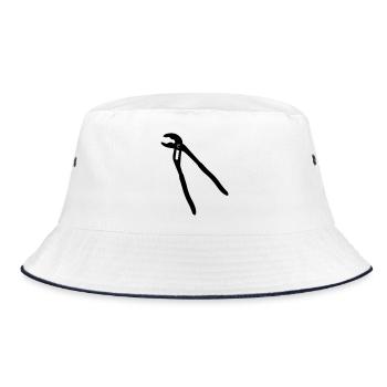 Water pump pliers open - Bucket Hat - white/navy - Front