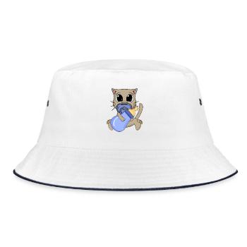Baby Junge Katze - Bucket Hat - Weiß/Navy - Vorne