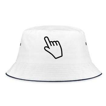 Hand pointing something with the index finger - Bucket Hat - white/navy - Front