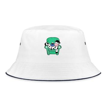 Cow - Bucket Hat - white/navy - Front