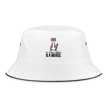 Weasel - Bucket Hat - white/navy - Front