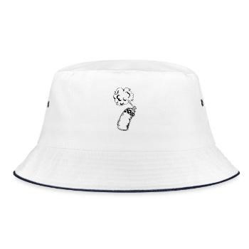 Sprühdose Streetart Kunst Graffiti Style - Bucket Hat - Weiß/Navy - Vorne