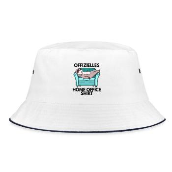 Home Office - Bucket Hat - Weiß/Navy - Vorne