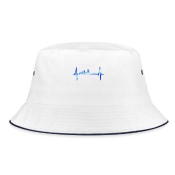 Bochum Herzschlag Bochumer Skyline Heimat Ruhrpott - Bucket Hat - Weiß/Navy - Vorne