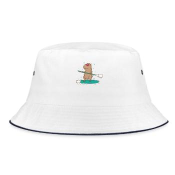 Caviidae Guinea Pig Surfs Rodent - Bucket Hat - white/navy - Front