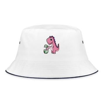 Dinosaurs with Baby Dinosaurs - Bucket Hat - white/navy - Front