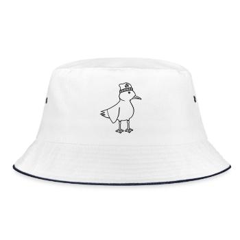 Seagull Anarchy – Vilain Maritime Hipster Art côtier - Bob - blanc/marine - Devant
