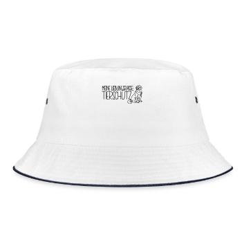 Meine Lieblingsrasse Tierschutz Tierheim Hund - Bucket Hat - Weiß/Navy - Vorne