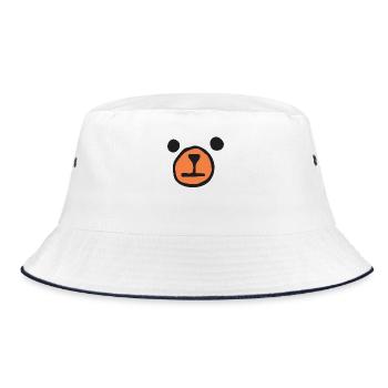 Bären Gesicht - Bär - Bucket Hat - Weiß/Navy - Vorne