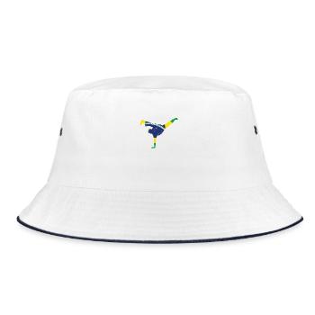 Capoeira Acrobatics Martial Dance Acrobatics - Bucket Hat - white/navy - Front