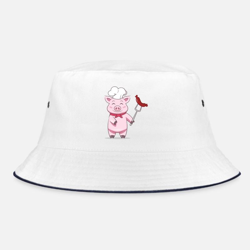 Pig Grill Master with Sausage – Funny Design Bucket Hat