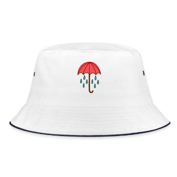 Raindrops under the umbrella - Bucket Hat - white/navy - Front