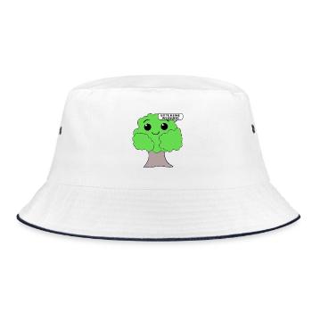 Briefkasten Aufkleber Bitte keine Werbung - Bucket Hat - Weiß/Navy - Vorne