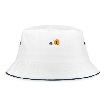 Sunrise Nordic Walking Poles Fitness - Bucket Hat - white/navy - Front