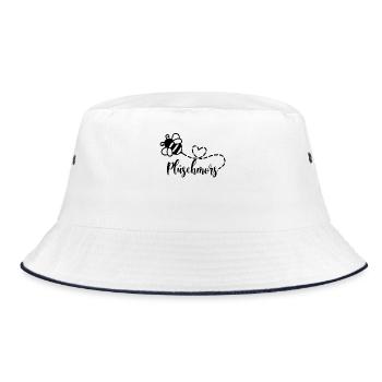 Plüschmors Plattdeutsch Ostfriesisch Hummel Biene - Bucket Hat - Weiß/Navy - Vorne