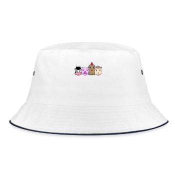 Niedliche Tiere - Bucket Hat - Weiß/Navy - Vorne