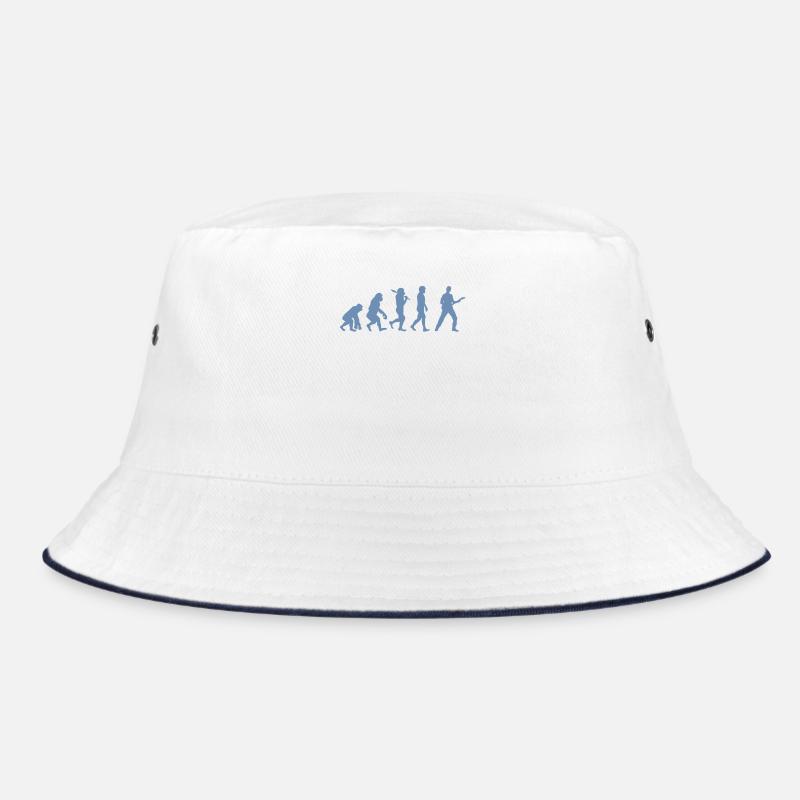 Evolution Gitarre Bassist - Bucket Hat - Weiß/Navy