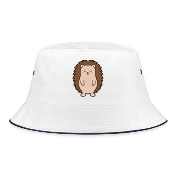 Hedgehog - Bucket Hat - white/navy - Front