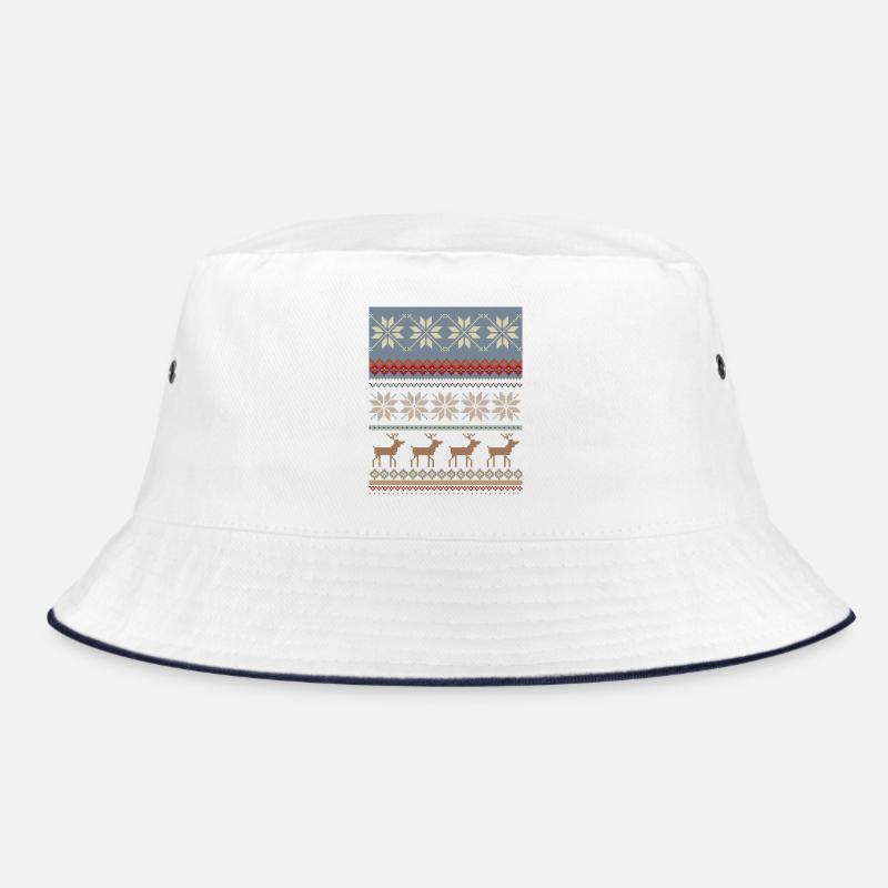 Frosty Christmas magic with reindeer Bucket Hat