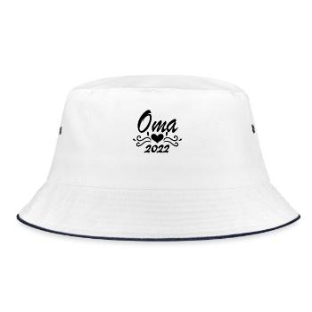 Oma 2022 - Werdende Oma 2022 - Bucket Hat - Weiß/Navy - Vorne